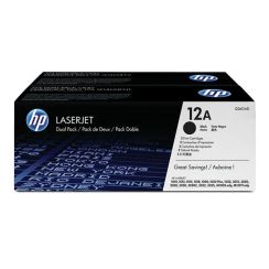 Genuine HP 12A, Q2612D, Black 2-pack Original LaserJet Toner Cartridges 