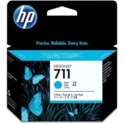 Genuine New HP CZ134A, HP 711 3-Pack Cyan Original Ink Cartridges