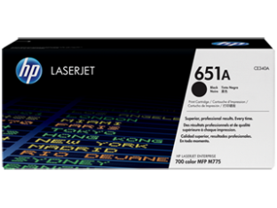 Genuine New HP 651A, CE340A, Black LaserJet Toner Cartridge