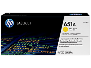 Genuine New HP 651A, CE342A, Yellow LaserJet Toner Cartridge (