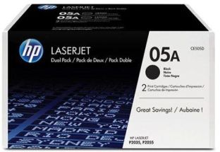 Genuine HP CE505AD Low Yield 2-Pack Black Toner 05A