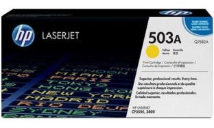 Genuine New HP 503A, Q7582A, Yellow LaserJet Toner Cartridge 